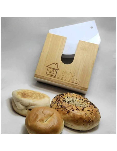 Cortador de Bagel Ajustable Bendiciones Simples de Bambú