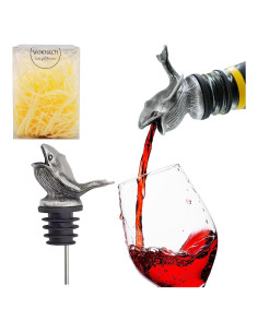 Aireador y Vertedor de Vino WOKHACH Ballena Gris Plateado