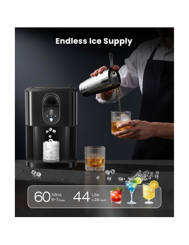 Máquina de Hielo Masticable COWSAR Z5820DN, 20 kg/día, Autolimpiante