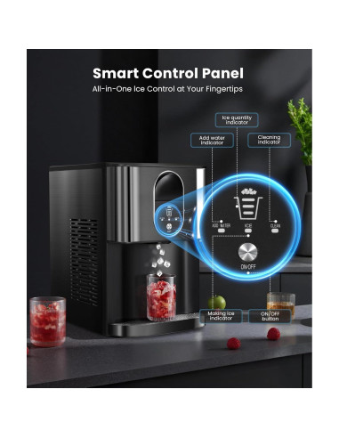 Máquina de Hielo Masticable COWSAR Z5820DN, 20 kg/día, Autolimpiante