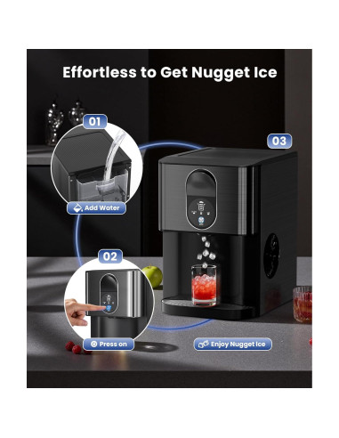 Máquina de Hielo Masticable COWSAR Z5820DN, 20 kg/día, Autolimpiante