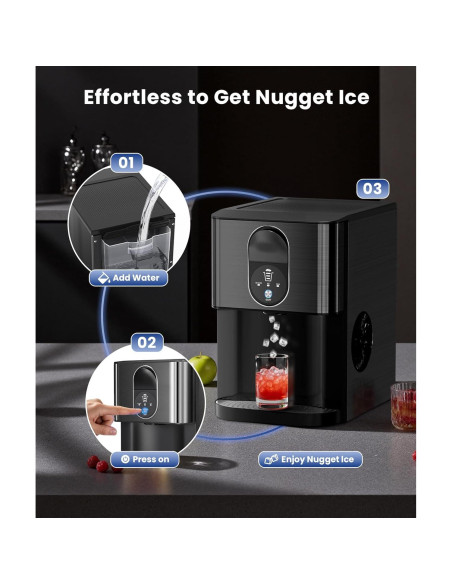 Máquina de Hielo Masticable COWSAR Z5820DN, 20 kg/día, Autolimpiante