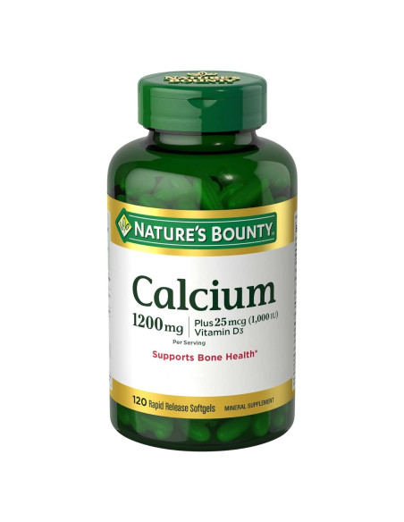 Carbonato de Calcio y Vitamina D Nature's Bounty 1200mg 120 Softgels Carbonato de Calcio y Vitamina D Nature's Bounty 1200mg 120 Softgels