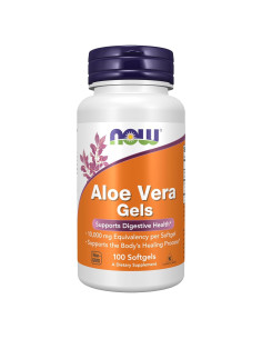 NOW Aloe Vera 10,000 mg 100 Gelatinas Blandas Salud Digestiva