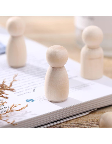 40 Figuras de Muñeca de Clavo de Madera NUOBESTY para Pintura DIY