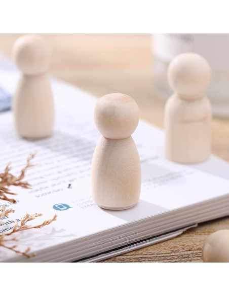 40 Figuras de Muñeca de Clavo de Madera NUOBESTY para Pintura DIY