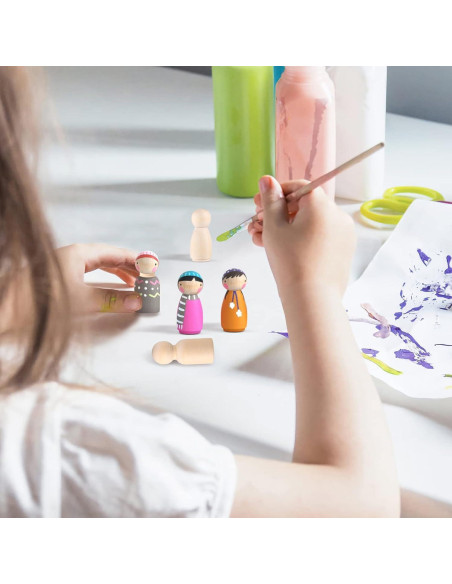 40 Figuras de Muñeca de Clavo de Madera NUOBESTY para Pintura DIY