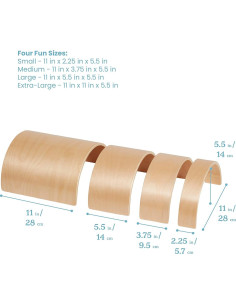 Juego de Bloques de Madera ECR4Kids - 10 Piezas Curvadas 2