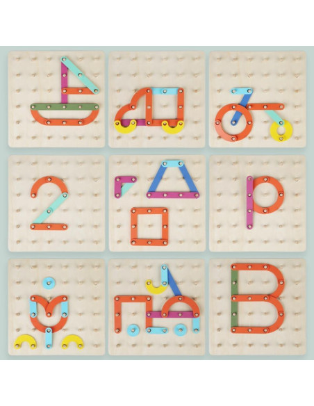 Juego de Actividad de Letras y Números de Madera Dayone