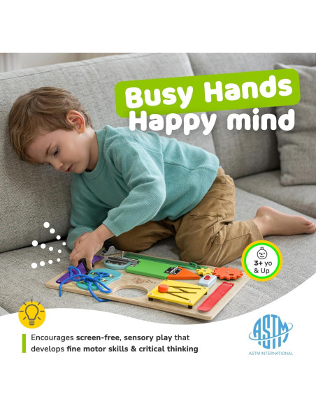 Tablero de Actividades de Madera deMoca + Libro Silencioso 1-3 Años