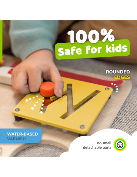 Tablero de Actividades de Madera deMoca + Libro Silencioso 1-3 Años