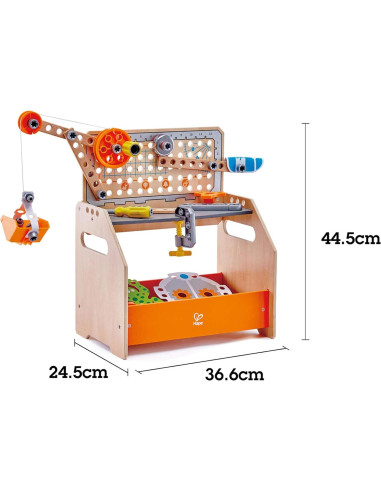 Banco de Trabajo Científico Hape Discovery 58 Piezas 4+