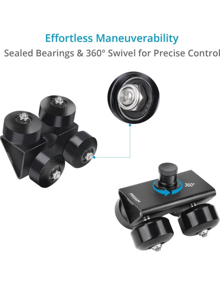 Juego de Ruedas de Tracción Proaim para Carro de Cámara 500kg