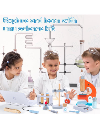 Kit de Experimentos Científicos de Madera UMU para Niños 20 Piezas