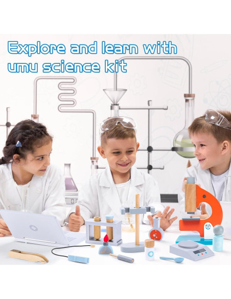 Kit de Experimentos Científicos de Madera UMU para Niños 20 Piezas Kit de Experimentos Científicos de Madera UMU para Niños 20 Piezas