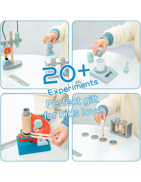 Kit de Experimentos Científicos de Madera UMU para Niños 20 Piezas Kit de Experimentos Científicos de Madera UMU para Niños 20 Piezas