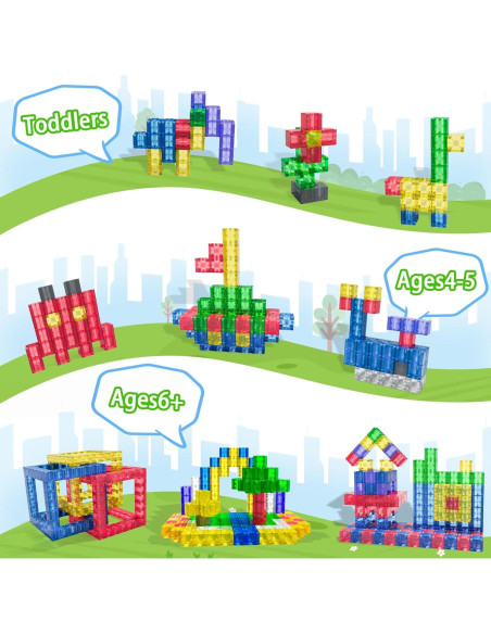 104PCS Bloques Magnéticos STEM - Juguetes Montessori para Niños 3 a 5 Años