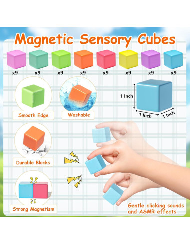 104PCS Bloques Magnéticos STEM - Juguetes Montessori para Niños 3 a 5 Años