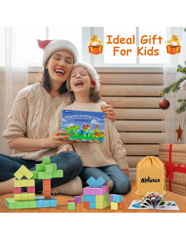 104PCS Bloques Magnéticos STEM - Juguetes Montessori para Niños 3 a 5 Años