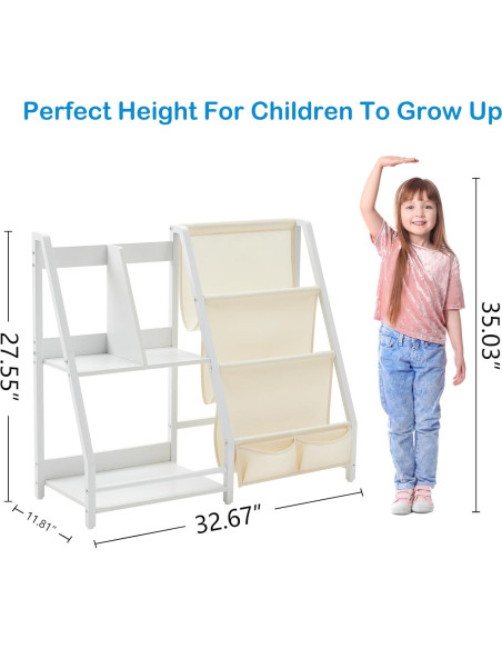 Estantería Montessori para Niños TROOPVILLE 4 Estantes Madera