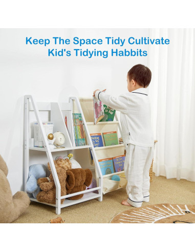 Estantería Montessori para Niños TROOPVILLE 4 Estantes Madera