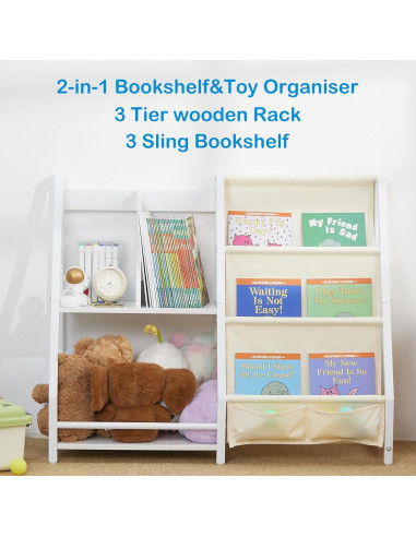 Estantería Montessori para Niños TROOPVILLE 4 Estantes Madera