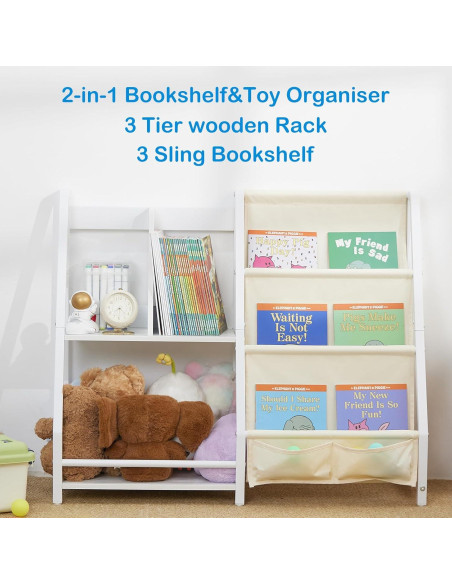 Estantería Montessori para Niños TROOPVILLE 4 Estantes Madera