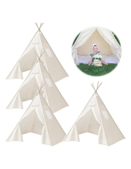 Tienda Teepee Infantil 4 PCS Jamceoceo Lavable 119 cm Tienda Teepee Infantil 4 PCS Jamceoceo Lavable 119 cm