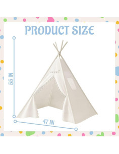 Tienda Teepee Infantil 4 PCS Jamceoceo Lavable 119 cm 2