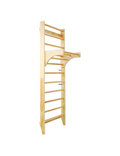 Escalera Sueca de Madera Lunanniu 220 cm con Barra Dominadas Ajustable