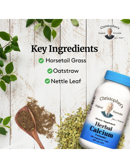 Suplemento de Calcio Herbal Christopher - 400 Cápsulas