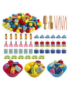 Relleno de Bin Sensorial Unvola 154 Piezas Motricidad Fina