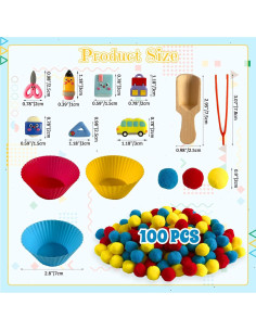 Relleno de Bin Sensorial Unvola 154 Piezas Motricidad Fina 2