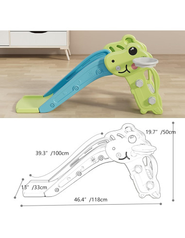 Tobogán para Niños Baotree Verde, 3.69 kg, Interior/Exterior