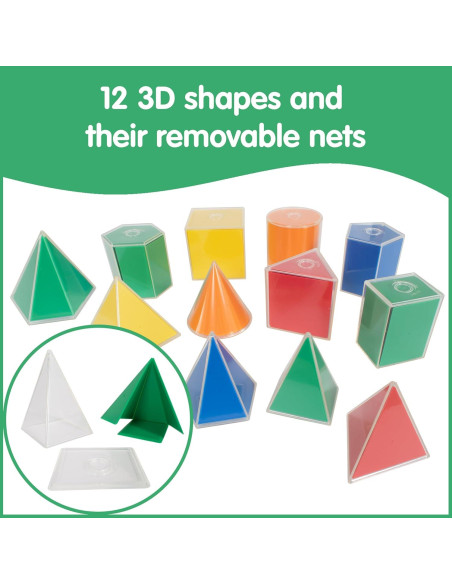 Conjunto de Sólidos Geométricos 2D3D EDX Education - 24 Piezas