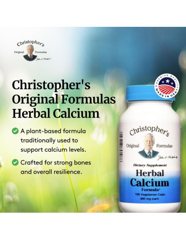 Suplemento de Calcio Herbal Christopher - 400 Cápsulas
