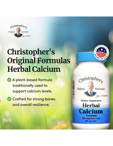 Suplemento de Calcio Herbal Christopher - 400 Cápsulas