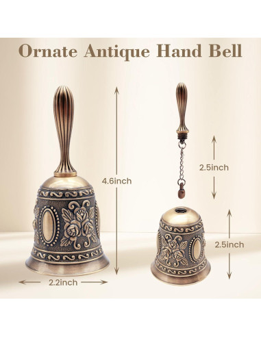 Campana de Mano DomeStar de Latón Vintage 11.4 cm Multiusos