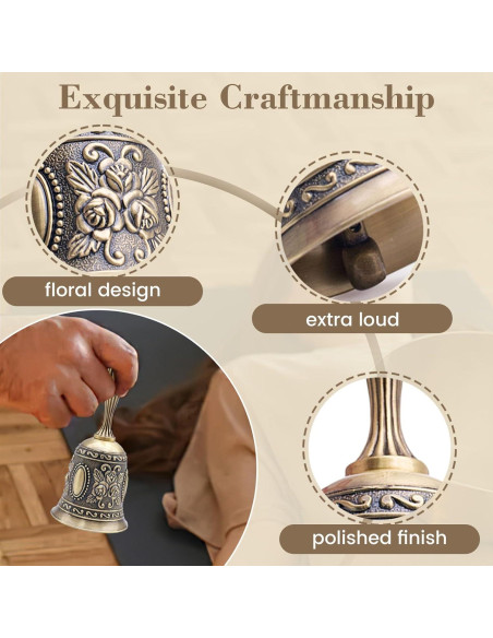 Campana de Mano DomeStar de Latón Vintage 11.4 cm Multiusos