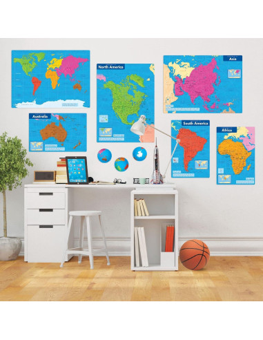 Conjunto de Aprendizaje de Continentes TREND - 18 Piezas