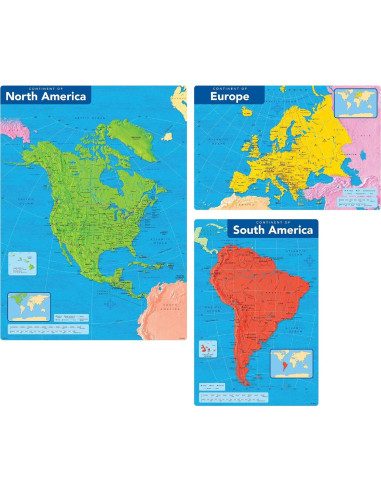 Conjunto de Aprendizaje de Continentes TREND - 18 Piezas