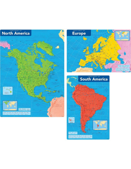 Conjunto de Aprendizaje de Continentes TREND - 18 Piezas