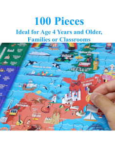 Rompecabezas Educativo Think2Master Mapa de Europa 100 Piezas 2