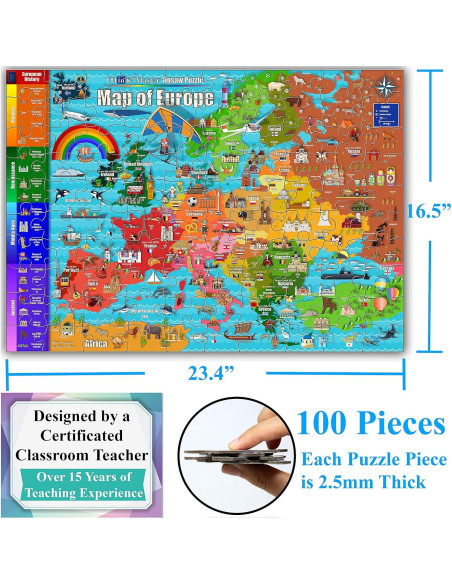 Rompecabezas Educativo Think2Master Mapa de Europa 100 Piezas Rompecabezas Educativo Think2Master Mapa de Europa 100 Piezas