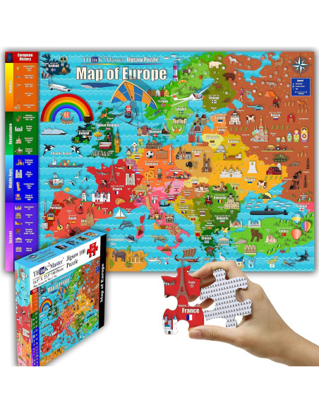 Rompecabezas Educativo Think2Master Mapa de Europa 100 Piezas Rompecabezas Educativo Think2Master Mapa de Europa 100 Piezas
