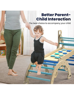 Conjunto Triángulo Pikler BlueWood con Viga de Equilibrio para Niños 2