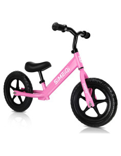 Bicicleta de Equilibrio SIMEIQI 12" Rosa Ajustable para Niños
