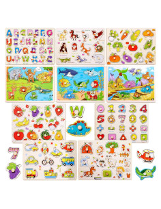 Rompecabezas de Madera Chivao - 10 Piezas para Niños 0-4 Años