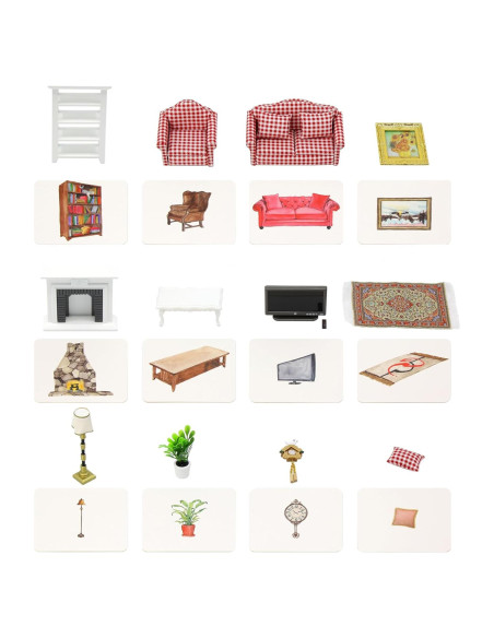 Materiales de Lenguaje Montessori 12pcs Objetos y Tarjetas