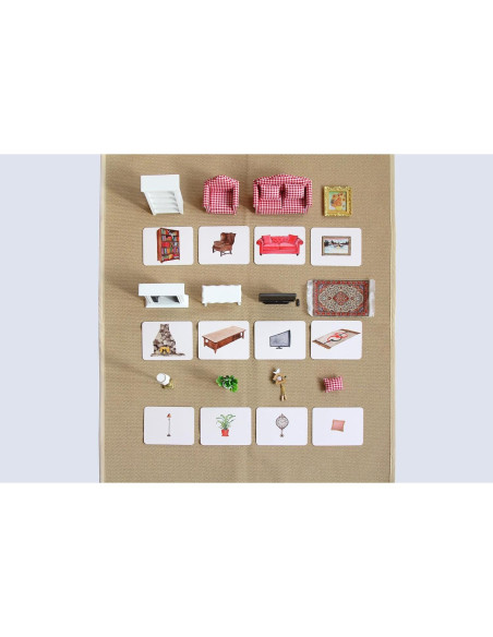 Materiales de Lenguaje Montessori 12pcs Objetos y Tarjetas